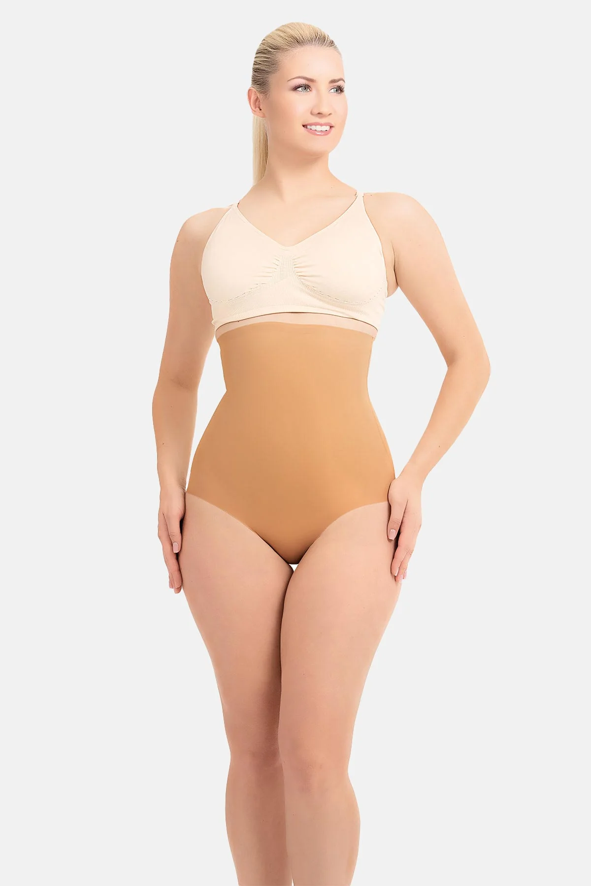 Pınarca Kadın Slip Korse Külot Yüksek Bel Lazer Kesim Ten Rengi - Ön Görünüm